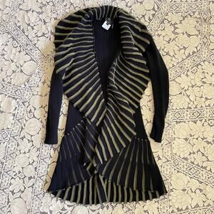 Y2K vintage 2000s long green and black cardigan fairy grunge | size S small